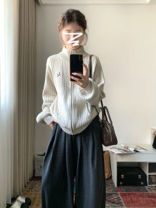 ZHENMANZI | Autumn and Winter Stand-up Collar Cardigan Sweater