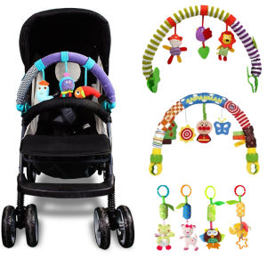 Baby Stroller Pendant Toy Plush Cartoon Animals Cute Doll  Bed Clip Toys Early Education Kids Gifts