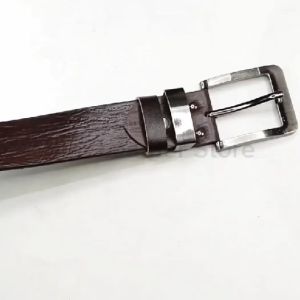 Ikat Pinggang Pria Gesper Kulit Sabuk Cowok Kulit Sapi Serat Kayu Terbaru