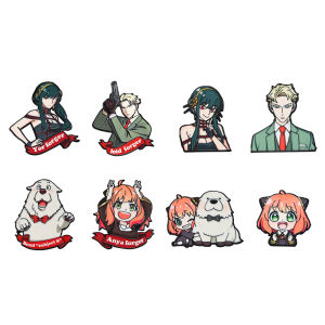 Bandai | 8pcs Cute Cartoon Spy Family Character Enamel Pins Set Kawaii Anime Metal Brooches Decorative Lapel Pins for Backpack Clothes