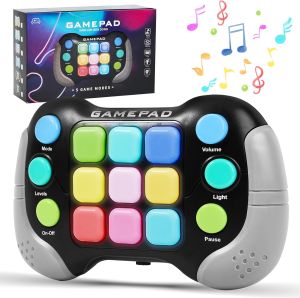 New Quick Push Game Decompression toys Kids Teen Adult Luminous handheld Games Light Flashing and Memory Games Christmas Birthday Gifts3-12 years old jigsaw Puzzle Sensory Toys (gray and black)