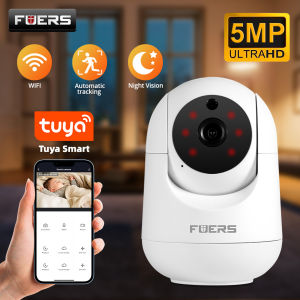 Fuers 5MP WiFi Camera Tuya Smart Home Indoor Wireless IP Surveillance Camera AI Detect Automatic Tracking Security Baby Monitor