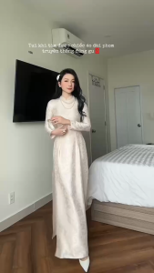 Áo Dài Thiên Hương Dáng Truyền Thống Ôm Eo Tôn Dáng Chất Lụa Gấm Cao Cấp Sang Trọng_Áo Dài Hà Thành