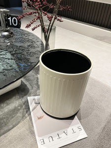 Thùng Rác Hai Lớp Bằng Kim Loại 10L VIELE Thiết Kế Pháp Phong Cách Kem Phòng Khách Phòng Ngủ Thùng Rác Đựng Đồ Gia Dụng