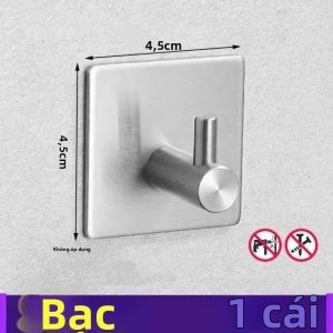 Móc Dán Tường Bằng Thép Không Gỉ Chống Nước Chịu Lực Cao Tự Dính Giá Treo Khăn Dụng Cụ Nhà Bếp Nhà Tắm Móc Đựng Đồ Linh Tinh Bằng Kim Loại