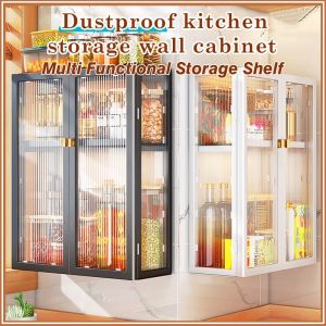 Kitchen Wall-Mounted Storage Rack Wall-Mounted Storage Cabinet-Free Perforation Household Condiment Storage Rack Wall-Mounted Storage Cabinet HX28-2676