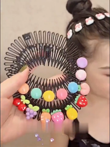 AI-C1417 Jepit Rambut Poni Bulat Melingkar Wanita Sisipan / Bando Sisir Rambut Jepit Anak Perempuan