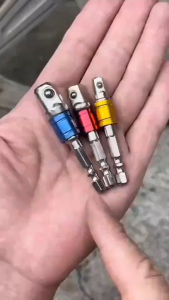 อะแดปเตอร์ซ็อกเก็ตสว่านกระแทก มุมขวา 105 องศา 1/4 3/8 1/2 ก้านหกเหลี่ยม 1/4 นิ้ว สําหรับเครื่องมือไฟฟ้า   4 ชิ้น (สีดำ ชุด4ชิ้น)