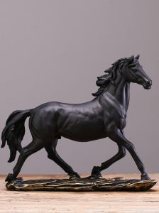 Elegant Black Horse Home Decorations Living Room Study Office Decorative Accessories Moving Business Opening Housewarming Gifts
