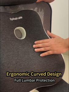 Spinalmate Premiere Ergonomic Spine Support Combo Cushion Set – Chiropractic Memory Foam Backrest & Seat Cushion for Office Chair Car Home – Lumbar Waist Coccyx Tailbone Pain Relief Posture Correction Lumbar Support Pillow