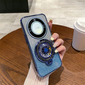 Ultra-Thin Luxury Magnetic Shockproof Soft Case for Honor X9A Mobile Phone Fashionable Glitter Gyro Stand Full Cover Creative Stress Relief Womens X9A Protective Cover