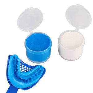 2pcs Dental Silicone Impression Material Silicone Rubber Molding Material 1:1 White-Blue Component Fast Curing Dental Clinic Use