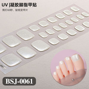 Toe Gel Nail Sticker Hardens with UV Lamp Curing Gel Stickers Waterproof Korean Full Cover Waterproof Polish Wraps Foot Strips