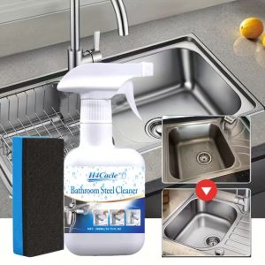 Bathroom Steel Cleaner Metal Polishing Toilet Glass Hard Water Spots Shine for Shower Tiles Mirror Faucet Stainless Rust Remover