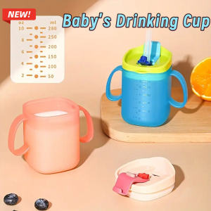 Baby Drinking Cup with Handle Small Water Cup Baby Portable Straw Water Cup Baby Cup Kids Bottle