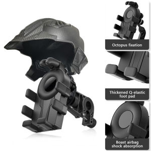 Seametal Giá đỡ điện thoại di động Xe Máy Giá đỡ giảm xóc giá gắn gương chiếu hậu và ghi đông điện thoại thông minh chống sốc