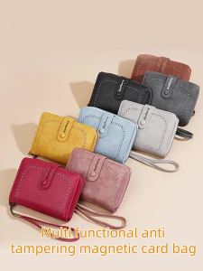 Baellerry Womens Wallet Three-fold Design with Zipper And Button Coin Purse for Bank Cards ID Storage
