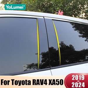 For Toyota RAV4 XA50 2019 2020 2021 2022 2023 2024 2025 Hybrid Car Pillar Posts Door Window Trim Cover Sticker Accessories