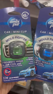 Ambipur สูตรพิเศษกำจัดกลิ่นบุหรี่และป้องกันเชื้อราช่องแอร์ขจัดกลิ่นอับในรถ 2.2ml