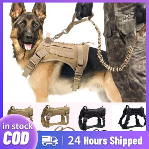Dog Military Tactical Training Vest Dog Vest Adjustable Collar Dog Seat Belt Training Combat Dog Seat Belt Clothes Dog Leash and Collar Harness For Dog Dog Harness Vest Dog Leash and Harness