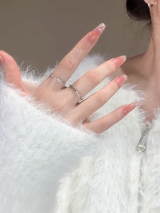 Girls Heart Shaped Butterfly End Open Ring Finger Ring Simple Design Cute Style Fashion Jewelry Pink Gold Plated Silver Color