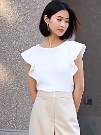 Áo Thun Cổ Tròn Tay Ngắn Màu Trơn Thanh Lịch Thời Trang Nữ Áo Sơ Mi Cổ Bẻ Xếp Ly Viền Hoa Đơn Giản Thoải Mái Thoáng Khí Mùa Hè