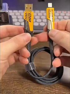 LKKTT-3พอร์ตสายชาร์จเร็ว 4-lead 65w C-L C-C USB-C USB-L มัลติฟังก์ชั่น 4-in-1 รองรับการชาร์จเร็ว