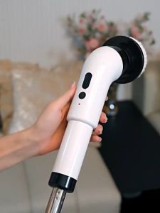 KII 9-IN-1 Electric Spin Scrubber Rechargeable Cordless Cleaning Brush Adjustable Angle Cleaning Brush for Bathroom