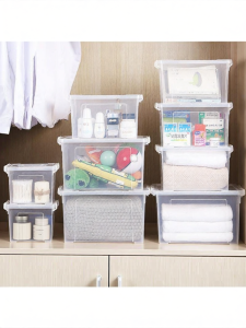 Lidded Portable Transparent Thickened Storage Box