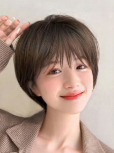 MENGSIQIAN | Natural Look Full Head Human Hair Wig Bob Style For Round Faces