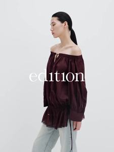 edition | Off-shoulder Ruffled French Lace Blouse Summer New