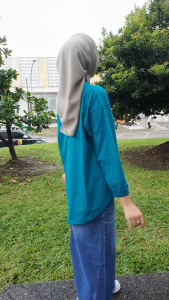 Kaos Polos Oversize Wanita Lengan Kerut Bahan Katun