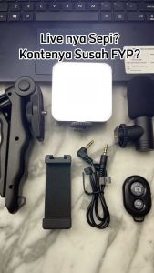 Vlogging Kit 5 in 1 Paket Vlog Komplit LED Light Tripod Phone Holder Microphone Remote Shutter