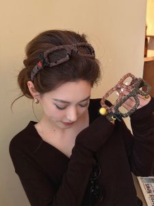 ที่คาดผมแบบสวมสำหรับผู้หญิง ทรงสูง ทรงแว่นตา ทรงทันสมัย ​​อเนกประสงค์ ฤดูใบไม้ร่วง/ฤดูหนาว ที่คาดผมแบบสวมสุดหรูหรา เครื่องประดับผม