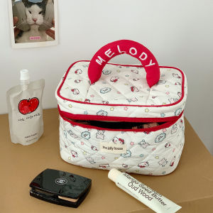 2025 New Cute Printed High Aesthetic Makeup Bag Portable Travel Storage Bag Cosmetic Bag Inner Pouch Cartoon Design Medium Size