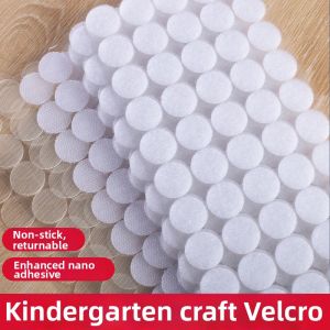 Double-Sided Adhesive Velcro Strips Transparent Round Stickers