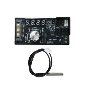 Aideepen | DC 12V 5A PWM Fan Speed Regulator 6 Way 4-Wires Temperature Control Cooling Speed Controller Display 10K NTC 3950B Sensor Probe