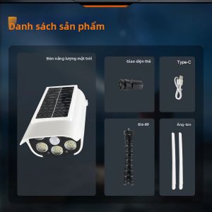 Đèn Năng Lượng Mặt Trời Ngoài Trời Có Cảm Biến Chuyển Động 77 LED 30000000LM Đèn Tường Điều Khiển Từ Xa Camera An Ninh Giả IP65 Chống Nước Để Giám Sát Sân Vườn