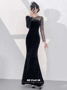 Elegant Mermaid Velvet Evening Dress