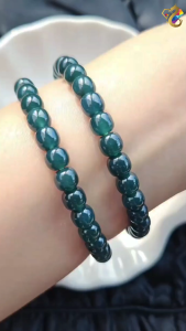 Collection Grade Icy Blue Water Jadeite A-Grade Abacus Rondelle Bracelet