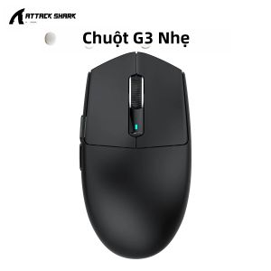 ATTACK SHARK | Chuột Chơi Game Siêu Nhẹ ATTACKSHARK G3Pro BK52820 Với Cảm Biến PAW3311 Độ Phân Giải 25000 DPI Kết Nối Không Dây/có Dây Phạm Vi 100M Công Tắc Omron Dock Từ Tính RGB