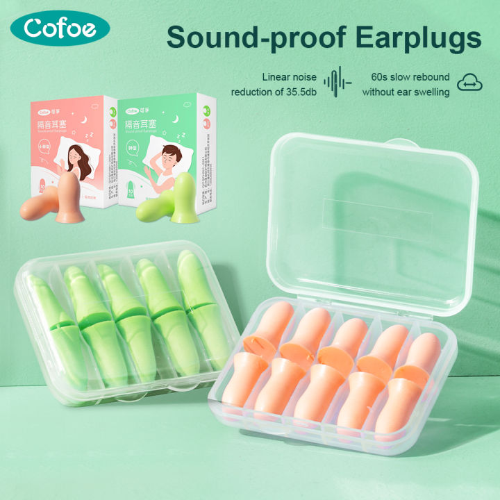 Cofoe Soundproof Earplugs Noise Reduction Soft Foam Anti Snoring