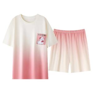 Áo ngủ nữ MiiOW Catman vải cotton có đệm ngực họa tiết hoạt hình cổ tròn thoải mái