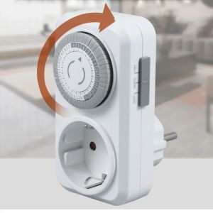 เยอรมนีปลั๊กจับเวลาเครื่องกลซ็อกเก็ต 24 ชั่วโมงอัตโนมัติสวิทช์ไฟฟ้า Outlet สนับสนุน 16A 3680W-Power สําหรับสเปน