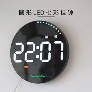 LED นาฬิกา 6635 นาที 10 นิ้ว รีโมท คอนโทรล หลายสี สำหรับการตกแต่งบ้าน พร้อม จอแสดงอุณหภูมิ และเตือนคู่