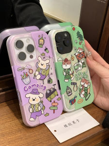 Rubber Fruit iPhone 16 pro Max 15 pro 14 13 Case Cartoon Cat Dog Playful Frosted Full Cover Hard Shell Protection for Apple Phones