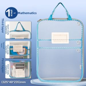 deli | L Shaped Categorization Student File Bag Large Opening Zippered Handheld