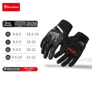 MOTOWOLF | Găng Tay Bảo Vệ Toàn Ngón Cho Mô Tô Chất Liệu Sợi Carbon