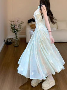 CHOUXIE | Summer Popular French Style Neck Hang Pretty Fitted Dress
