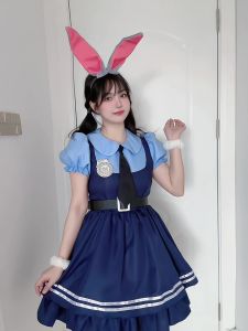 Zootopia Cosplay Costume Judy Rabbit Police Officer Performance Suit Stage Performance Costume Halloween Crazy Animal City